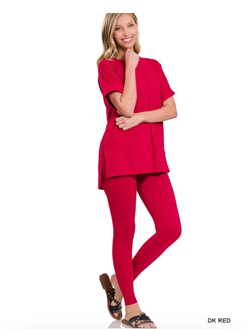 ZENANA DK Red Women's Stretch Leggings - Everyday Comfort